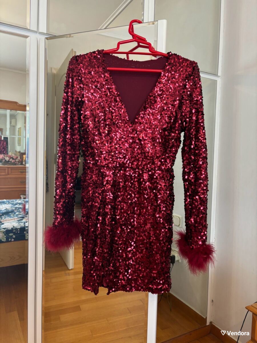 Sequin dress new, mini, one size, red -  8,00 - Vendora.cy
