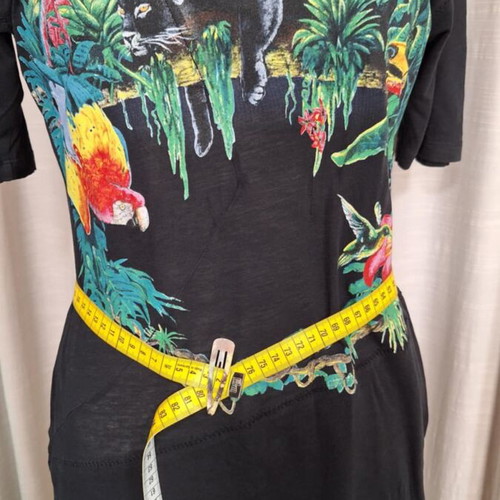 Balenciaga blouse refurbished with jungle print, size M