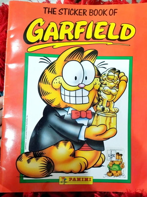 Garfield Panini album used, rare with English texts