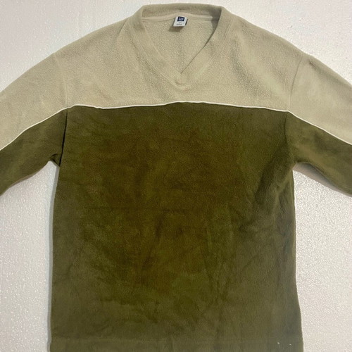 Vintage GAP fleece V-Neck colorblock like new, beige and green