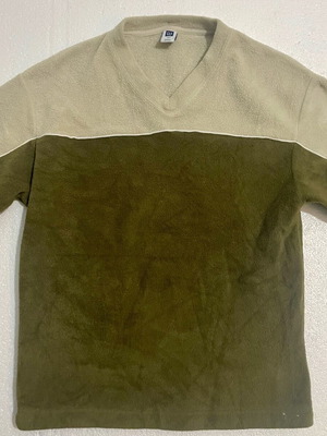 Vintage GAP fleece V-Neck colorblock like new, beige and green