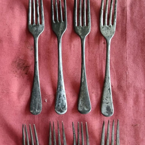 Collectible British Army Forks used, set of 8, WWII