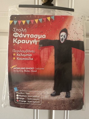 Αποκριάτικη στολή μεταχειρισμένη, νούμερο XL για ύψος 1.30-1.40μ., με μάσκα