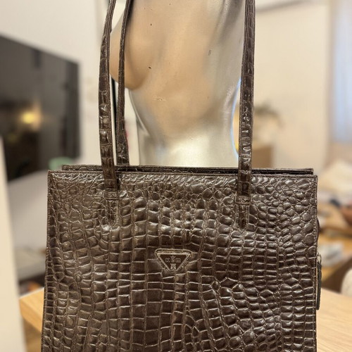 Kem leather shoulder bag, brown, vintage