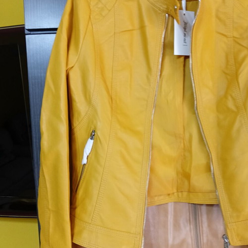 Forget Me Not Fashion women's yellow faux leather jacket new, size M