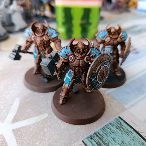 Stormcast Eternals Warhammer Age of Sigmar miniatures partially painted, used