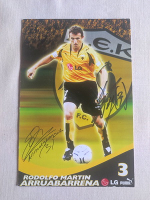 Martin Aruabarena AEK autograph used, official signature