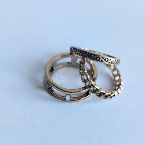 Set of 3 bronze rings, like new, size 59