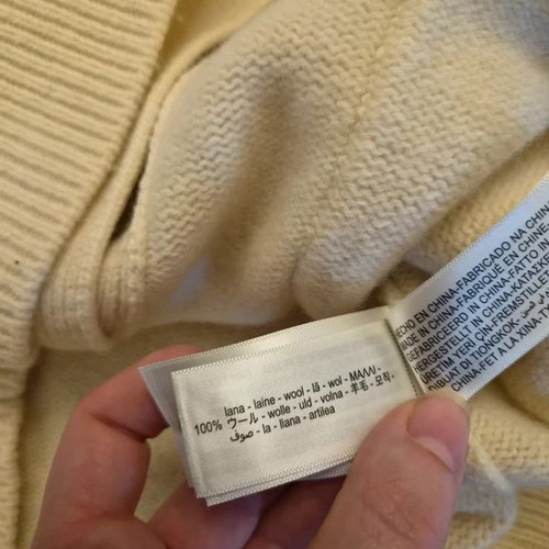 Zara Origins Men's Wool Cardigan like new, ecru, size S