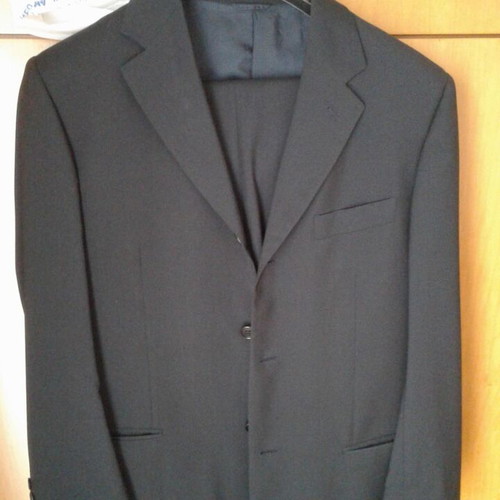 Men's suits, trench coat, and coat like new, size 50-52, gray and blue
