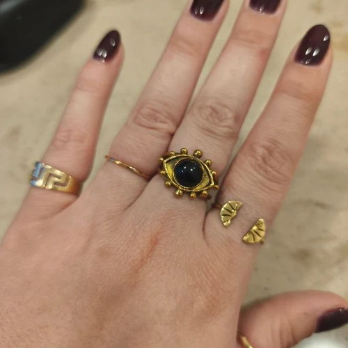 Ethnasia ring new, black and gold
