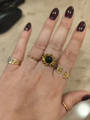 Ethnasia ring new, black and gold