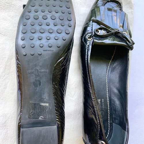 Car Shoe γόβες δερμάτινες λουστρίνι 38 EU σαν καινούργιες, μαύρες