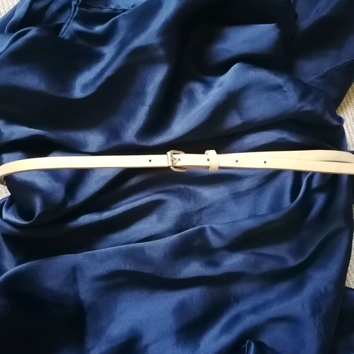 Thin women's belt gold color new, length 94 cm, width 1 cm