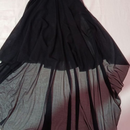 Evening strapless asymmetrical dress, size S, black