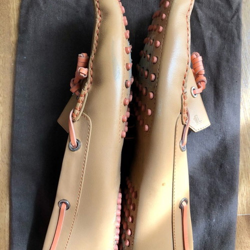 Tod’s Gommino leather moccasins used, beige with orange laces size 39