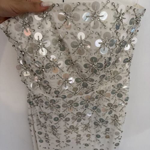 Oh Polly Crystal Corset Dress New, White, Size S