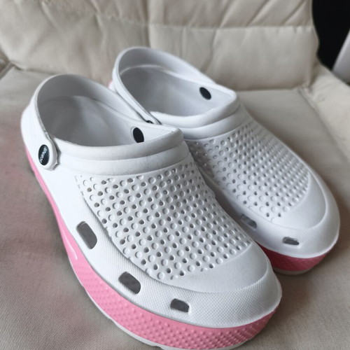 Clogs new, white and pink, size 41