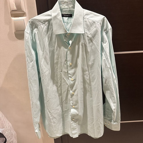 Manetti men's long-sleeve shirt XL like new, pastel mint with stripes
