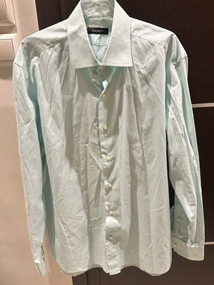 Manetti men's long-sleeve shirt XL like new, pastel mint with stripes