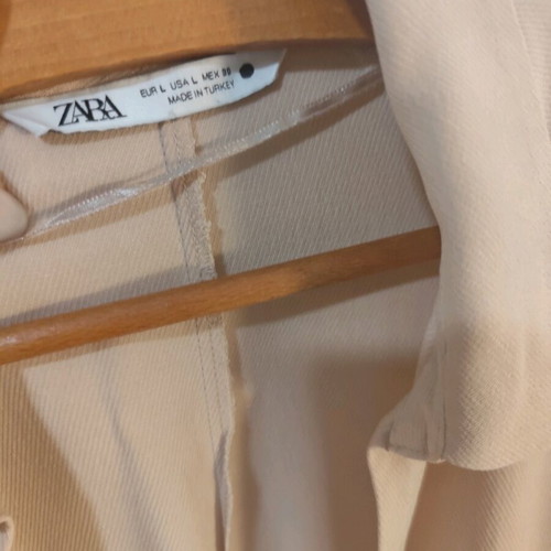 ZARA dress size L like linen, beige color, almost unused