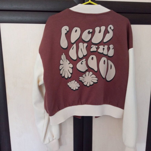 Bershka sweatshirt jacket like new, beige and brown, size M
