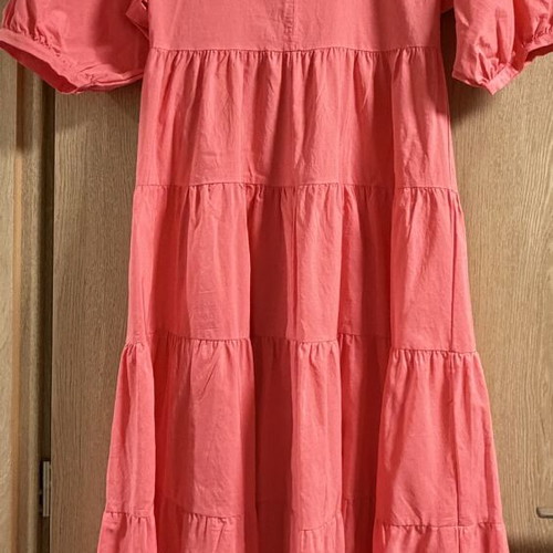 Zara maxi dress with balloon sleeves like new, pink, XS