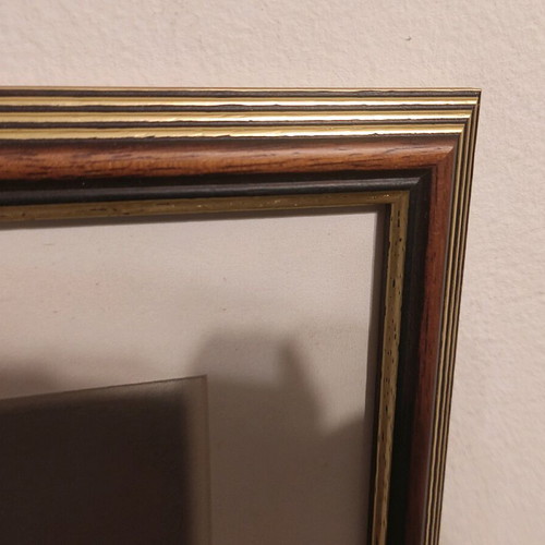 Vintage frame used with Perama train in wooden handmade frame