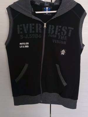 Ever Best sleeveless sweatshirt used, black with gray details