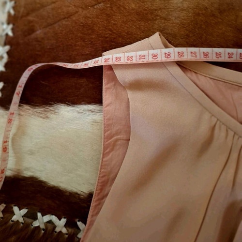 Douuod silk maxi dress like new, beige with rhinestone belt