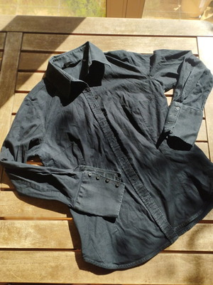 Zara Basic πουκάμισο σαν καινούργιο, μαύρο και γκρι, κλασική γραμμή, μέγεθος L
