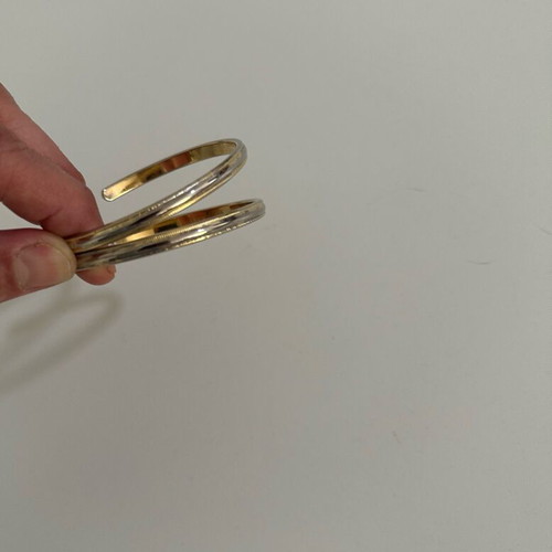Vintage 90s hoop earrings used, gold and silver