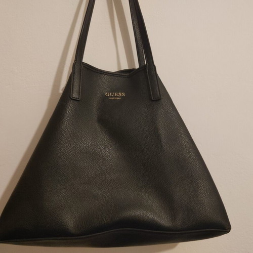Guess shoulder bag extra large used, black with leopard lining
