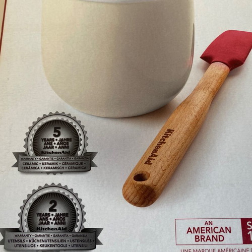 KitchenAid kitchen tools silicone set with ceramic holder, 5 pieces new