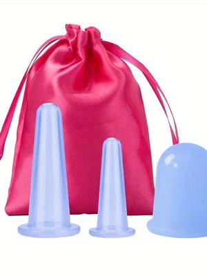 Set of 3 silicone suction cups for face, eyes and body new