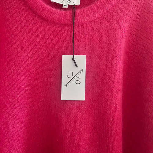 Fuchsia J&S sweater new, knitted onesize with rhinestones