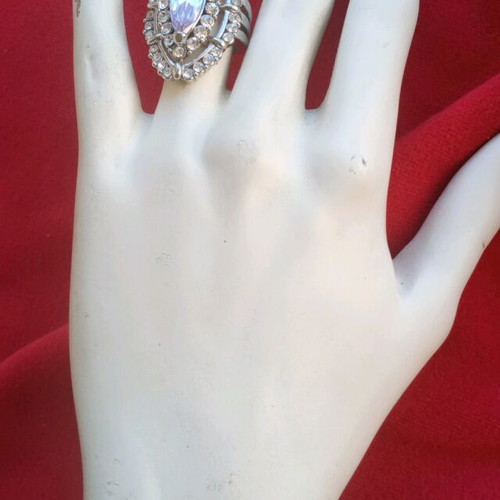 Vintage ring with amethyst and zircon stones like new