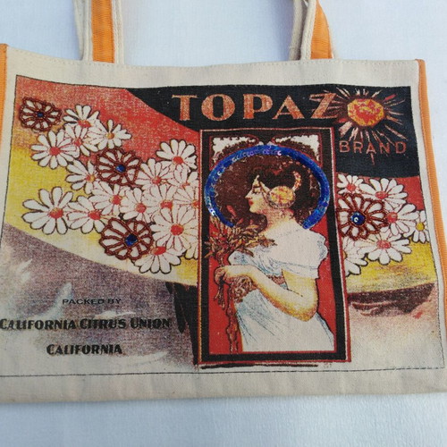 Doca fabric handbag like new with beads and sequins