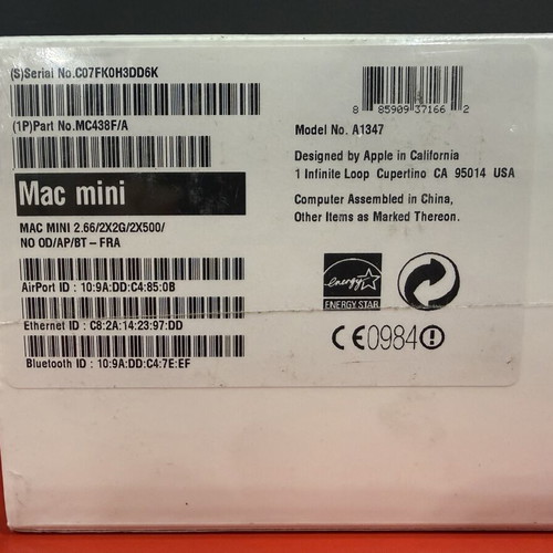 Apple Mac mini MC438F/A Core2Duo desktop