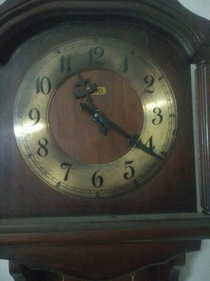 Wall pendulum clock used, German, working for about 60 years
