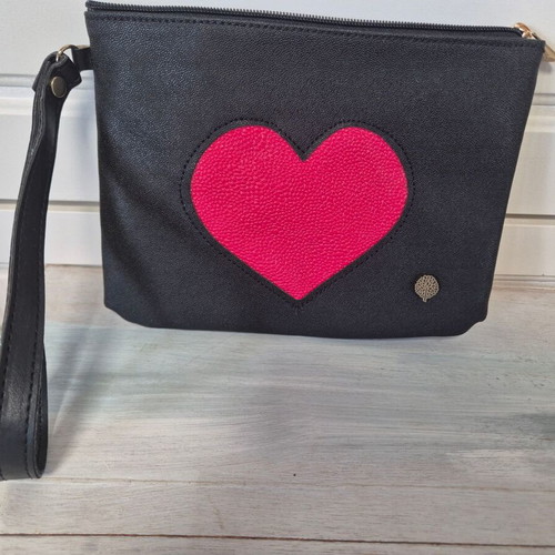 Thiros bag with heart new, black and red