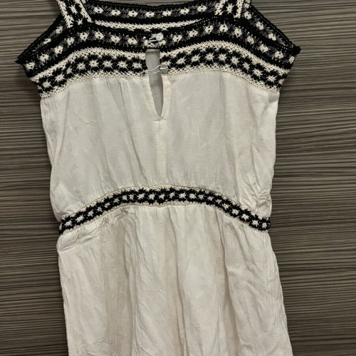 Bershka linen romper used, black and white, size XS