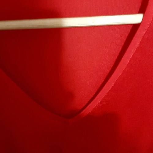 Zara cocktail blouse medium red long sleeve knit like new