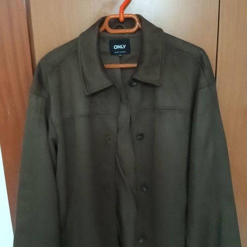 Only jacket-style coat with collar and buttons, khaki-brown, XL/XXL