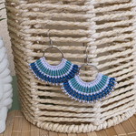 Macrame earrings blue, new, hypoallergenic