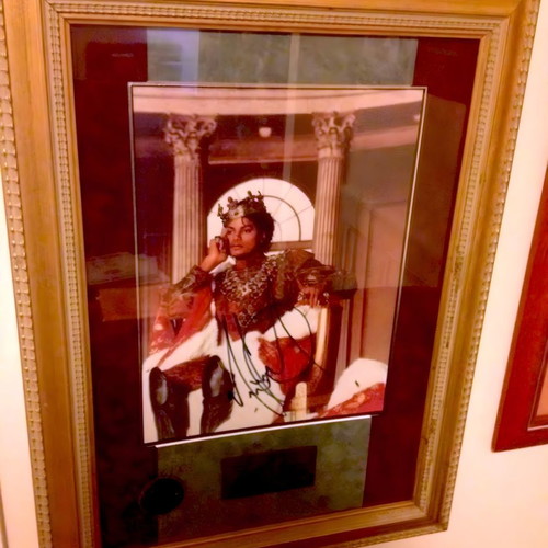 Michael Jackson autograph used in framed glass display