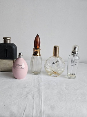 Collection of 5 empty perfume bottles used