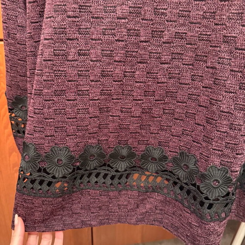 Burgundy shirt with black flowers new