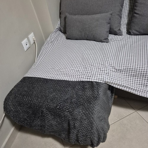 Corner sofa bed with storage, used