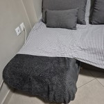 Corner sofa bed with storage, used